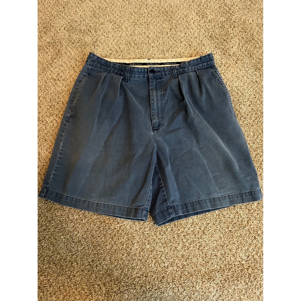 VTG 90s Polo Ralph Lauren Men's Pleated Chino Shorts 34 Blue 8" Faded Distressed